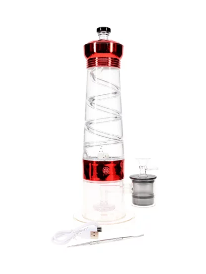 12 Electric Lava Lamp Bong With UFO Perc Red