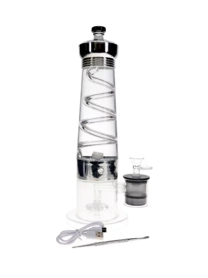 12 Electric Lava Lamp Bong With UFO Perc Silver