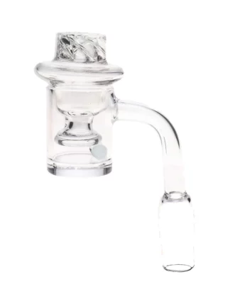 14MM Male 90 Degree Terp Pearls & Carb Cap Combo Quartz Banger