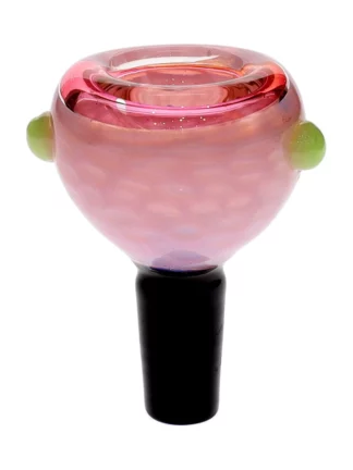 14MM Male Baby Pink & Green Bowl Glass Bowl
