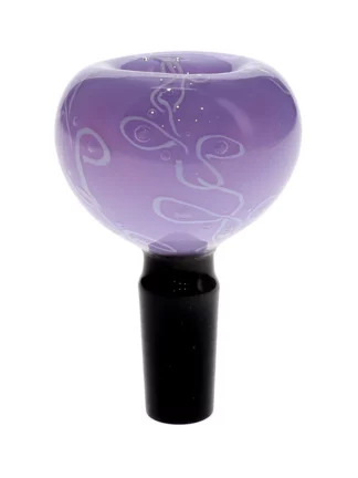 14MM Male Glass Bowl Purple & White Design