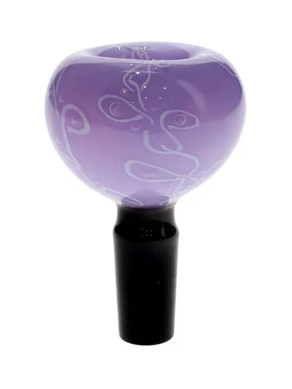 14MM Male Glass Bowl Purple & White Design