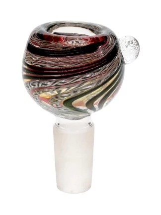 14MM Male Green With Swirl Design Glass Bowl