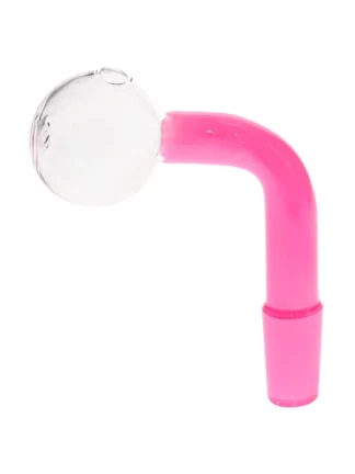 14MM Male Neon Pink Glass On Glass Oil Burner Adapter