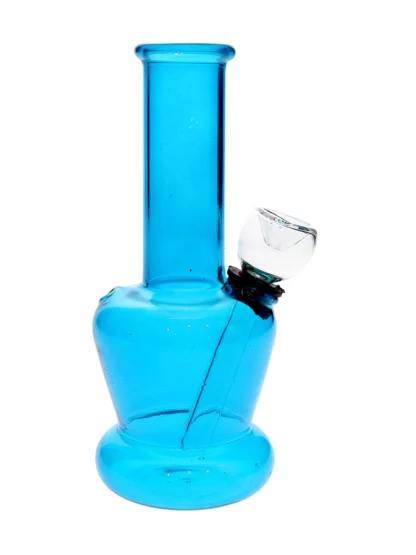 5 Clear Pattern Single Globe Mini Water Pipe Transparent Blue