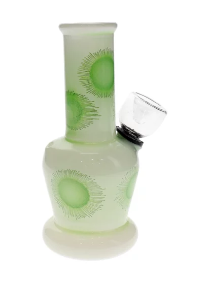 5 Clear Pattern Single Globe Mini Water Pipe White