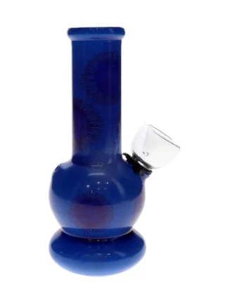 5 Flower Pattern Single Globe Mini Water Pipe Blue