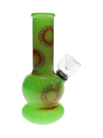 5 Flower Pattern Single Globe Mini Water Pipe Green