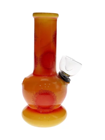 5 Flower Pattern Single Globe Mini Water Pipe Orange