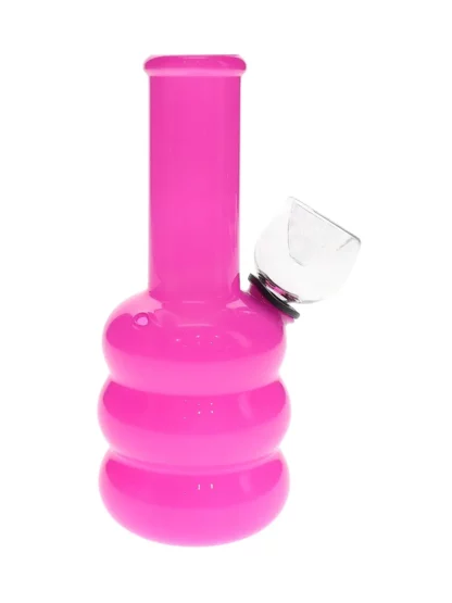 5 Transparent Double Globe Mini Water Pipe Neon Pink