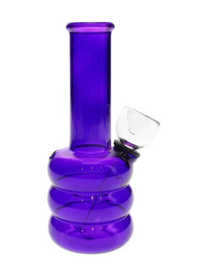 5 Transparent Double Globe Mini Water Pipe Purple Serpent