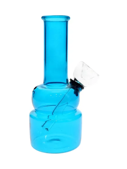 5 Transparent Double Globe Mini Water Pipe Transparent Blue
