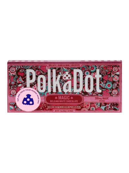 Chocolate Cherry Cordial PolkaDot Magic Mushroom Belgian White Chocolate 200mg Magic Per Piece