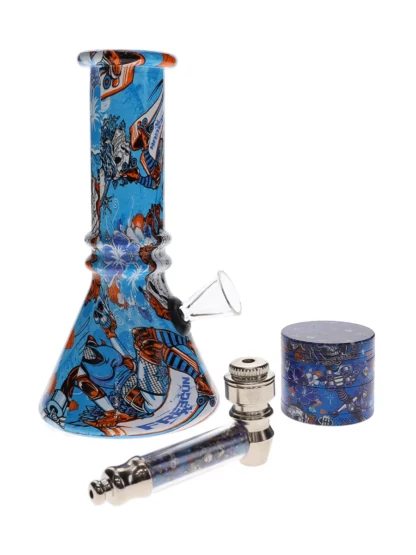 Cookies Water Pipe with Grinder & Spoon Pipe Buy Blue Leaf