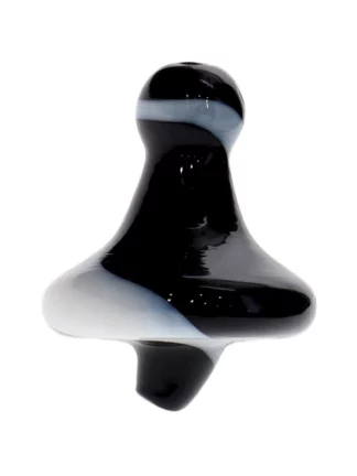 Glass Mushroom Carb Cap Black & White