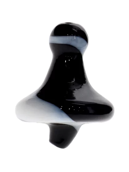 Glass Mushroom Carb Cap Black & White