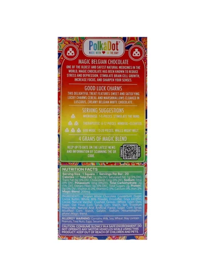 Good Luck Charms PolkaDot Magic Mushroom Belgian White Chocolate 200mg Magic Per Piece Back