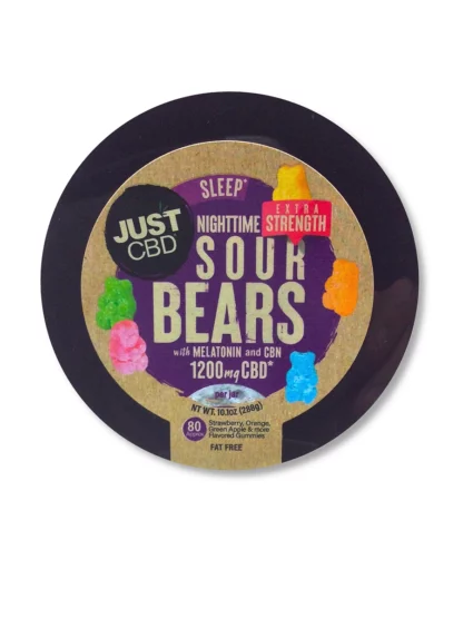 Just CBD Extra Strength Nighttime Melatonin Sleep Sour Bear Gummies 1200mg