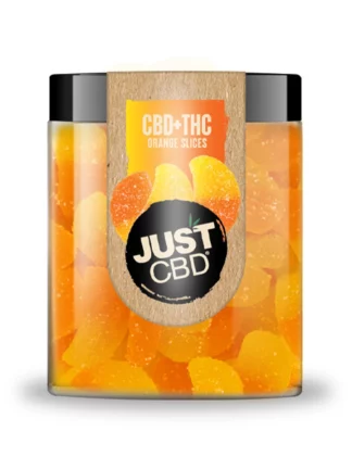 Just CBD Orange Slices CBD+THC Gummies Jar 16oz