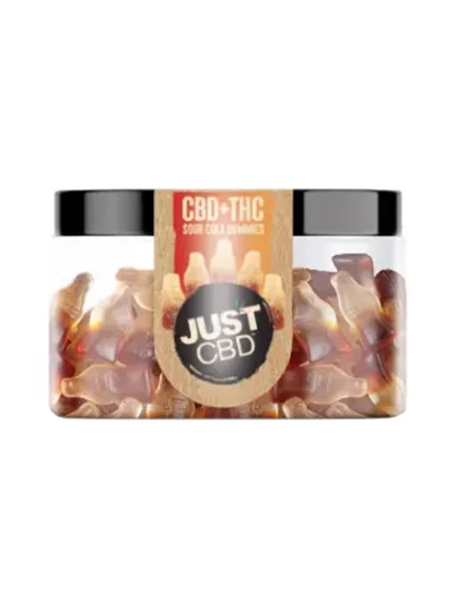 Just CBD Sour Cola CBD+THC Gummies Jar 4oz
