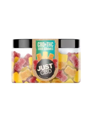 Just CBD Sour Gummies CBD+THC Gummies Jar 4oz