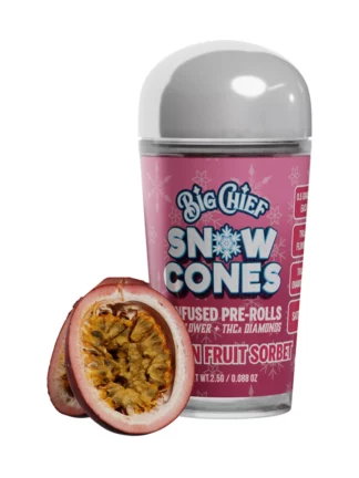 Passion Fruit Sorbet Big Chief Snow Cones Infused Pre-Rolls THCa Flower+THC-A Diamonds 2.5G
