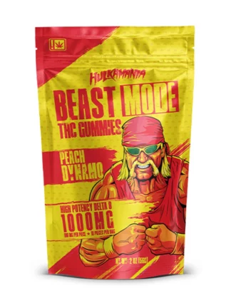 Peach Dynamo Hulk Hogan Beast Mode Delta 8 Gummies 1000mg