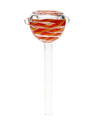 Steam Red & Orange Glass Tunnel Bowl