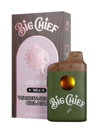 Watermelon Gelato Big Chief Live Resin THC-a Disposable Vape 3G