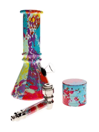 Wubba Lubba Waterpipe With Grinder & Spoon Pipe Colors