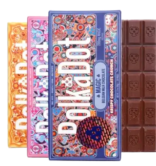 magic mushroom polkadot chocolate bars