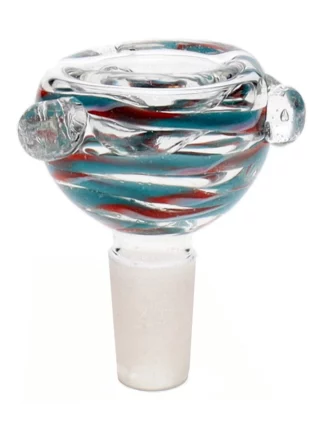 14MM Blue and Red Male Glass Bowl
