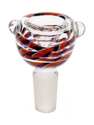 14MM Orange and Blue Male Glass Bowl
