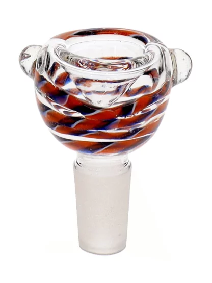 14MM Orange and Blue Male Glass Bowl