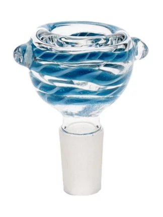 18MM Blue and White Male Glass Bowl