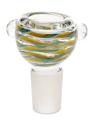 18MM Yellow and Blue Male Glass Bowl