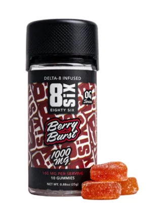 Berry Burst 8SIX Delta 8 Gummies 1000MG