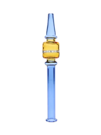 Blue with Amber 6'' Square Nectar Collector