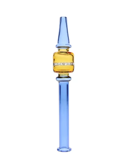Blue with Amber 6'' Square Nectar Collector