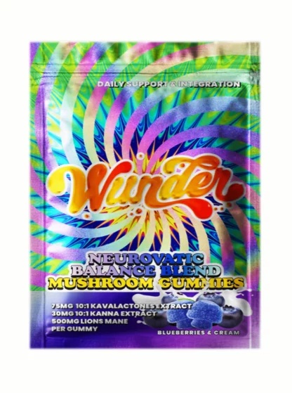 Blueberry & Cream Wunder Neurovatic Balance Blend Mushroom Gummies 2ct