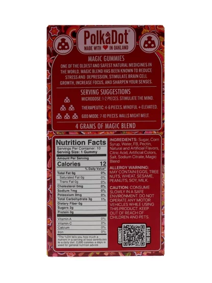 Dragonfruit Lemonade PolkaDot Belgian Magic Blend Gummies 4G Back