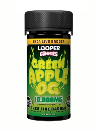 Green Apple OG Looper THCA Live Badder Delta-8+HHC+Delta-9 Gummies 10 000mg
