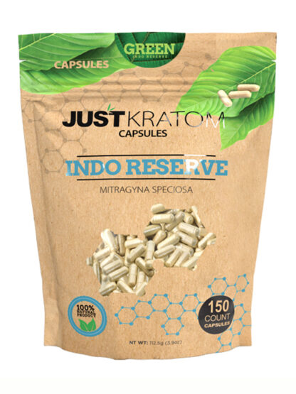 Green Indo Reserve Just Kratom Mitragyna Speciosa Capsules 150ct