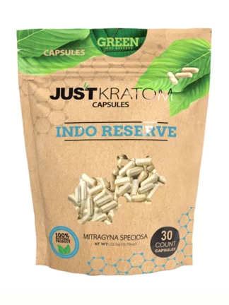 Green Indo Reserve Just Kratom Mitragyna Speciosa Capsules 30ct