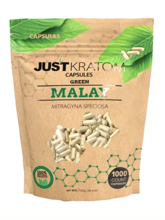 Green Malay Just Kratom Mitragyna Speciosa Capsules 1000ct
