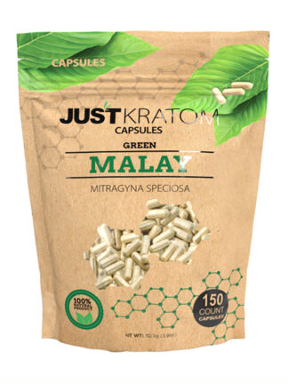 Green Malay Just Kratom Mitragyna Speciosa Capsules 150ct