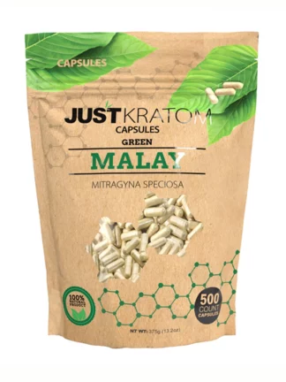 Green Malay Just Kratom Mitragyna Speciosa Capsules 500ct