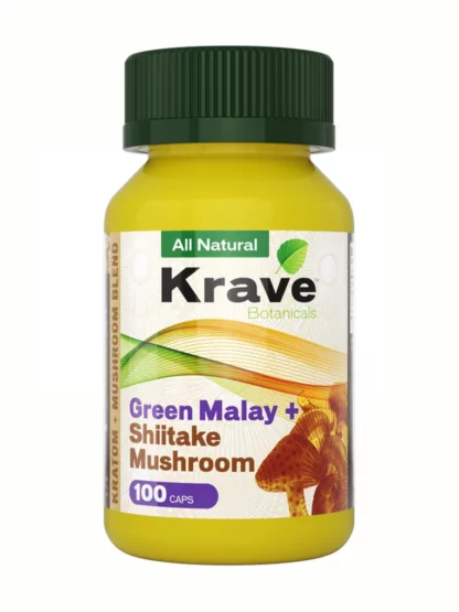 Green Malay Mushroom Krave Botanicals Kratom Capsules 100ct