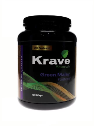 Green Malay Krave Botanicals Kratom Capsules 1000ct