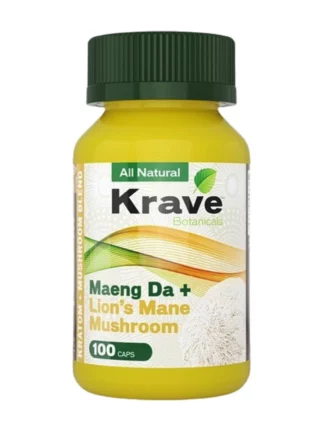 Maeng Da + Lion's Mane Mushroom Krave Botanicals Kratom Capsules 100ct